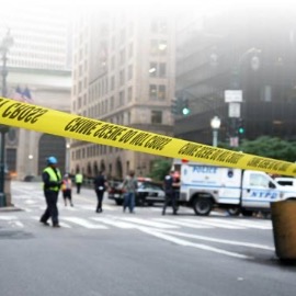 crime scene with yellow tape